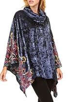  Velvet Embroidery Poncho