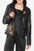  Embroidered Leather Jacket