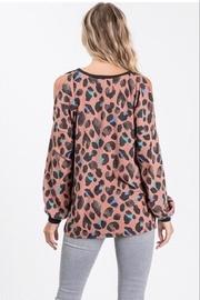  Animal-print Cold-shoulder Top