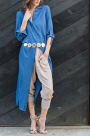  Long Blue Top