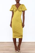  Short Bubble Sleeve Dress