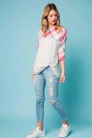  Plaid Side-twist Top