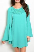  Turquoise Long Sleeve Dress