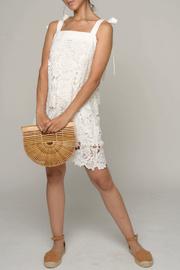  Floral Lace Shoulder Tie Dress