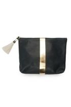  Navy/gold Leather Clutch