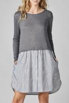  Knit Pullover Combo Dress