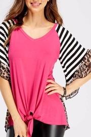  Contrast Ruffle Tunic