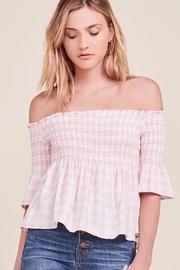  Gingham Off-the-shoulder Top