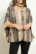  Knit Sweater Poncho