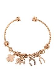  Dangling-charm Twisted-open-bangle-bracelet