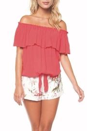  Off-shoulder Tie-front Shirt