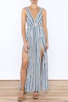  Blue Stripe Maxi Dress