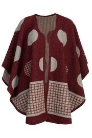  Burgundy Checkered-circle Poncho