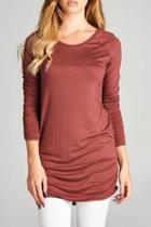  Ruched Scoop Neck Tunic
