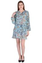 Mid-length Floral Tunic