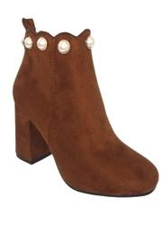  Suede Pearl Bootie