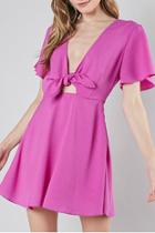  Front Tie Flare Dress