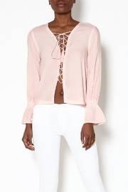  Pink Lace-up Blouse