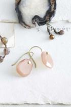  Pin Earrings With Pink Moonstone