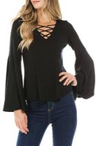  X Front Bell Sleeve Top