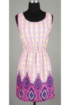  Lace Back Detailed Tribal Dress