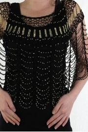  Beaded Poncho-black/gold