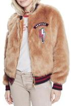  Letterman Patch Fur Jacket