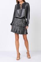  Shimmering Mini Dress With Pleated Skirt