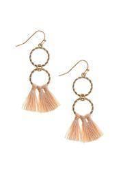 Peach Tassel Earrings