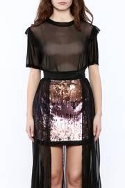  Mesh Ruffle Top