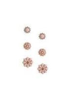  Jeweled Floral Earring Set