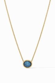  Verona Solitaire Necklace Gold Iridescent Azure Blue