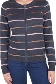  Stripe Zip Cardi