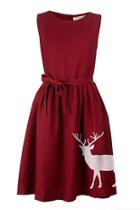 Mabel Reindeer Linen Dress