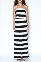  Strapless Striped Maxi Dress