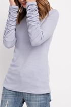  Long-sleeve Ruched Top