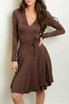  Brown Wrap Dress