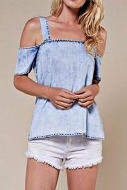 Denim Cold Shoulder Top