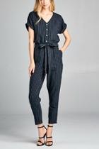  Black Striped Jumpsuit