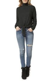  Mock Neck Top W/ Front Tie