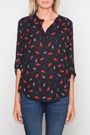  Feather Print Blouse