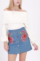  Rose Embroidered Skirt
