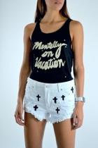  White Cross Shorts
