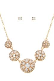  Pearls Rhinestone Necklace-earrings