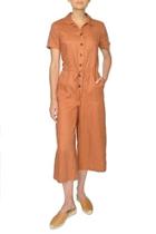 Orange Linen Jumpsuit