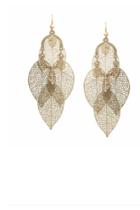  Filigree Cutout Leaf Chandelier Drop Earrings