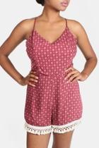  Tapestry Burgundy Romper