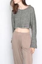  Flare-sleeve Cropped Sweater