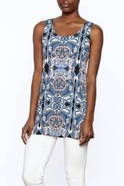  Blue Sleeveless Tunic Top