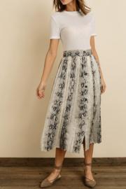  Snakeskin Pleated Mini Skirt